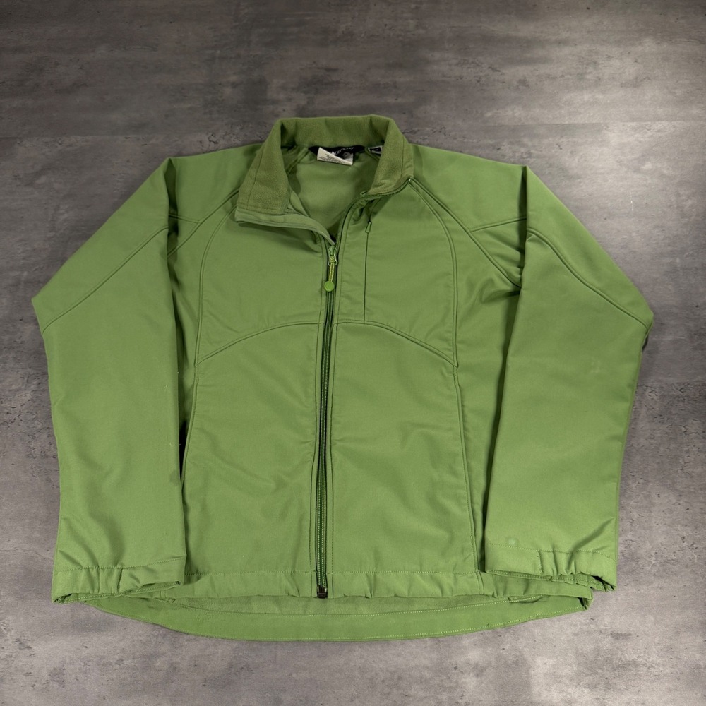 Black Diamond Softshell Jacket Womens Small Lime Green‎ Full Zip Fleece Collar
